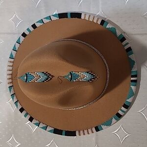 Beaded Hat & Earrings